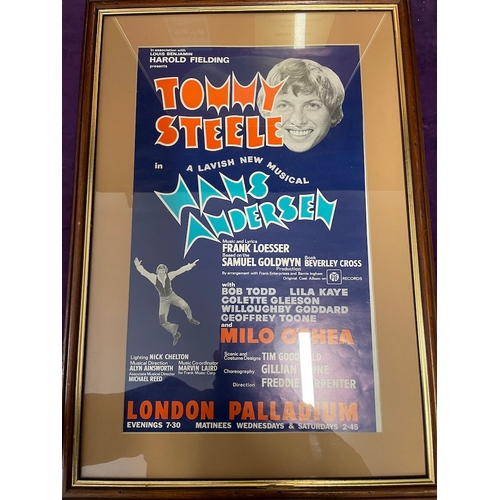 436 - Framed Gold LP Ultavox The Collection UTV1-A + Framed London Palladium Poster Tommy Steele in Hans A... 