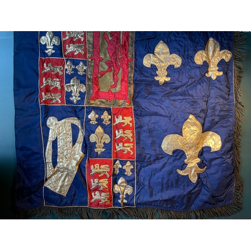 110 - Antique Silver and Gold Embroidery Royal Standard / House of Stuart Banner / Flag? Double Sided