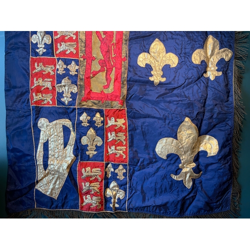 110 - Antique Silver and Gold Embroidery Royal Standard / House of Stuart Banner / Flag? Double Sided