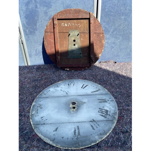 480 - Vintage clock face with metal face