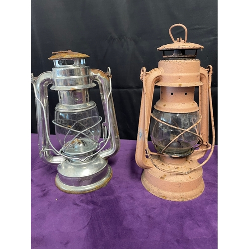 174 - Four vintage paraffin lamps