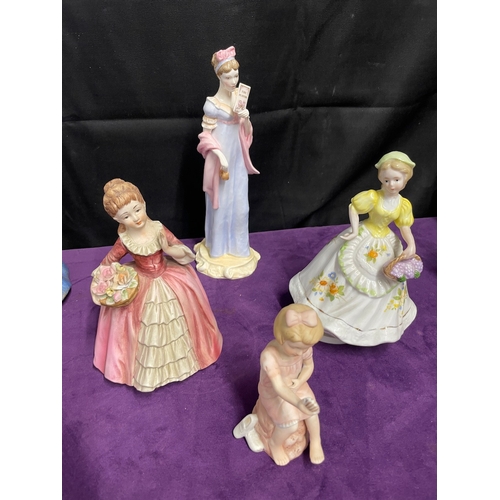 176 - Quantity of vintage porcelain lady / girl figurines inc Royal Worcester Jane Austen - Anne Elliot 19... 