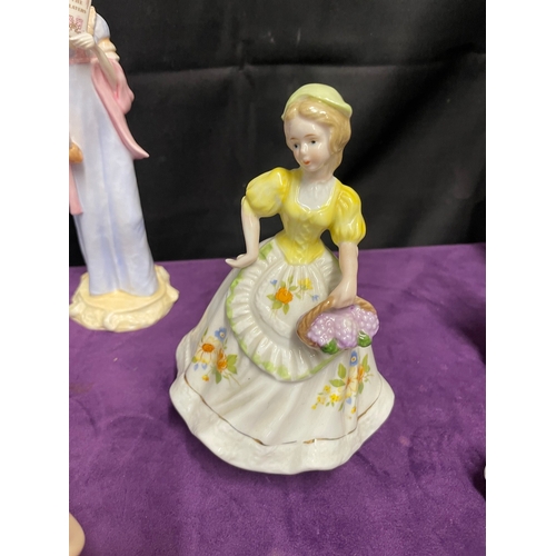 176 - Quantity of vintage porcelain lady / girl figurines inc Royal Worcester Jane Austen - Anne Elliot 19... 