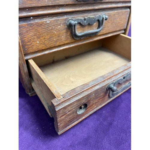 188 - Vintage miniature 5 drawer jewellery box / apprentice piece - 32cm x 26cm x 18cm