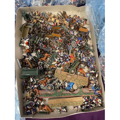 202 - Large Quantity of plastic military figures and boxes (majority of boxes are empty)