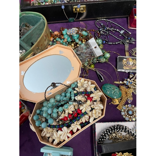 116 - Large quantity of various costume jewellery, watches and jewellery boxes