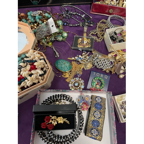 116 - Large quantity of various costume jewellery, watches and jewellery boxes