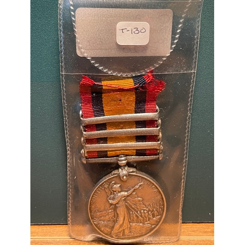 121 - Queens South Africa Medal Private J Marsh South Lancs Regiment 5820 w/ 3 Clasps Transvaal / Orange F... 