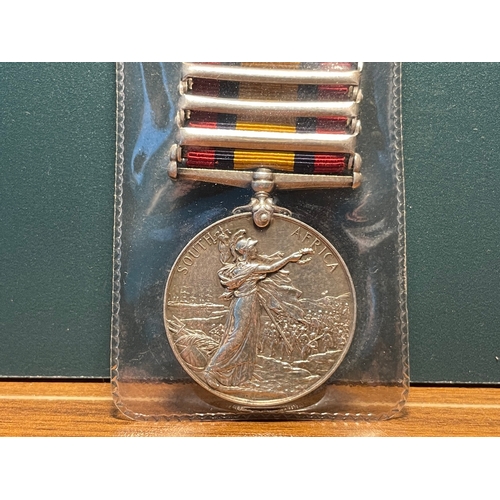 122 - Queens South Africa Medal Private W Bradford 2nd Yorks Light Infantry 2185 w/ Wittebergen / Transvaa... 