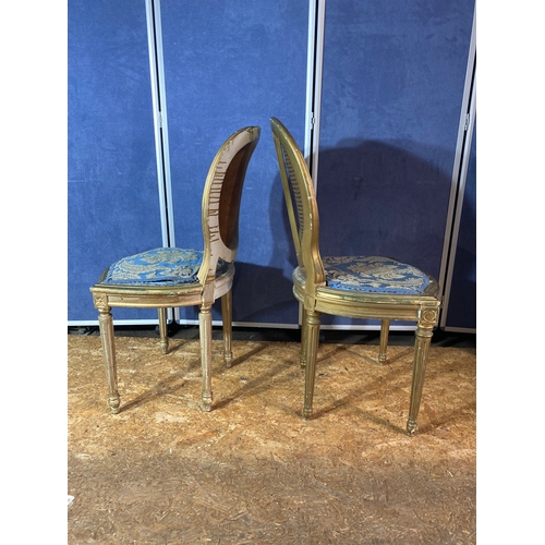 201 - A pair of vintage French Louis style dining chairs