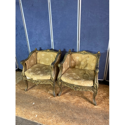 203 - Antique pair of French style gilt armchairs 

Dimensions - 24