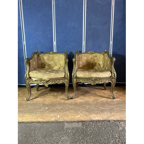 203 - Antique pair of French style gilt armchairs 

Dimensions - 24