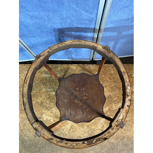 205 - Antique French style round side table with gilt and inlay design.

Dimensions -24