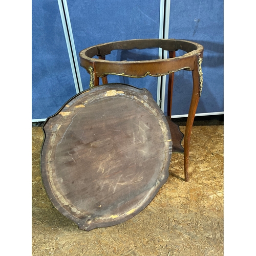 205 - Antique French style round side table with gilt and inlay design.

Dimensions -24