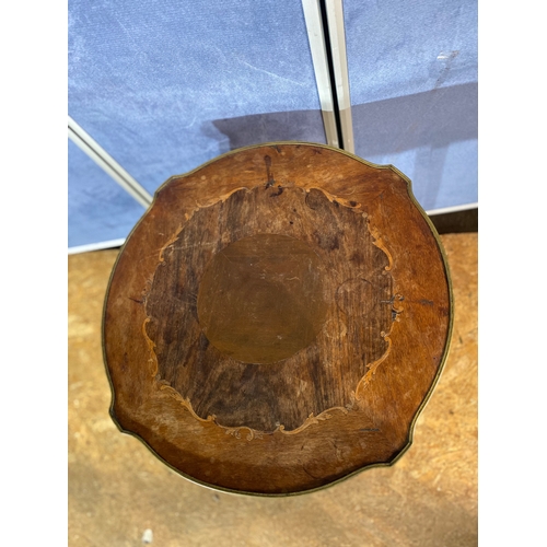 205 - Antique French style round side table with gilt and inlay design.

Dimensions -24