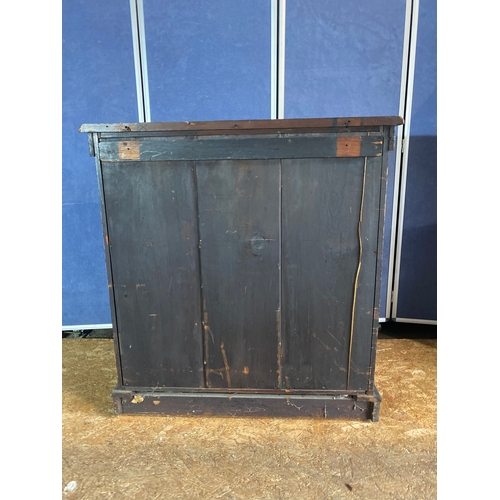 209 - 19th Century ebonised inlay gilt shelved cabinet with blue cameo ware