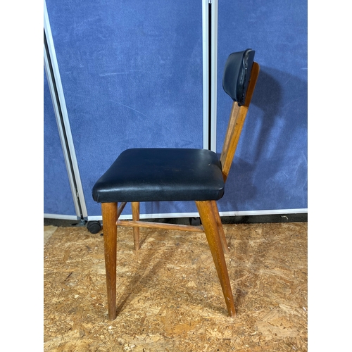 225 - Mid Century Teak Danish style leather side / dining chair.