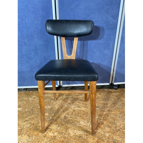 225 - Mid Century Teak Danish style leather side / dining chair.