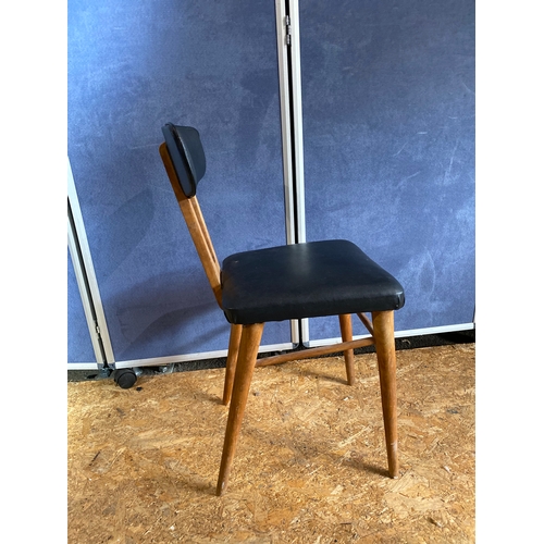 225 - Mid Century Teak Danish style leather side / dining chair.