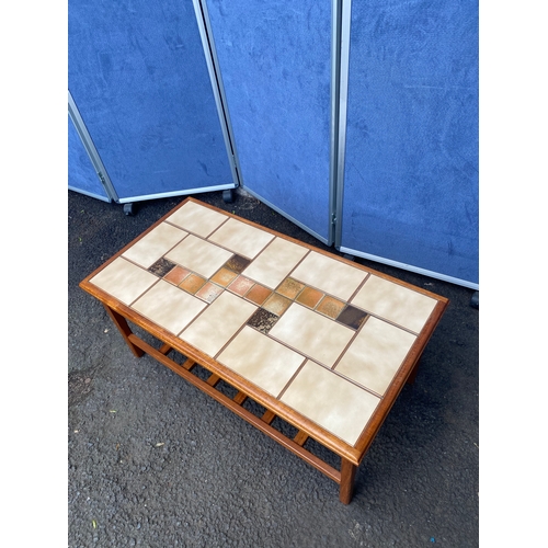 237 - Mid Century Tile design teak coffee table. 

Dimensions - 35