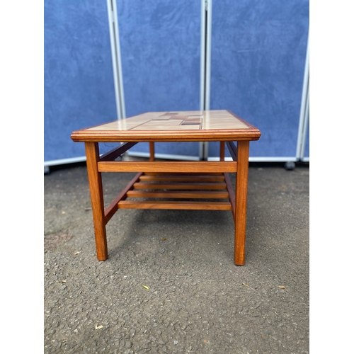 237 - Mid Century Tile design teak coffee table. 

Dimensions - 35