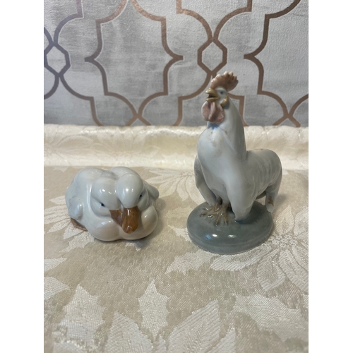 6 - Lot of Two Royal Copenhagen Ceramic Animals - 516 pair of ducklings / 1126 Cockerel