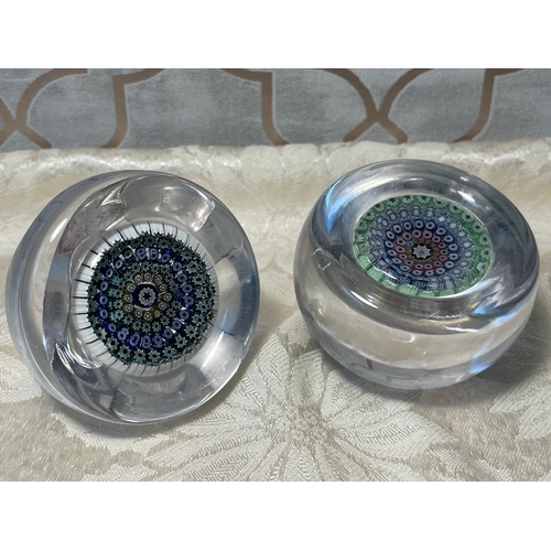 10 - Two Vintage Murano Millieflori Paperweights A/F