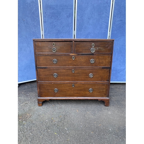 253 - Antique two over three chest of drawers. 

Dimensions - 36