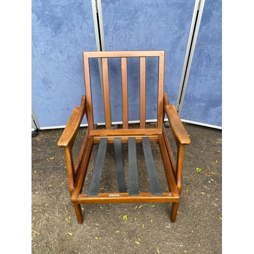 266 - Mid century danish style lounge chair frame. 

Dimensions - 23