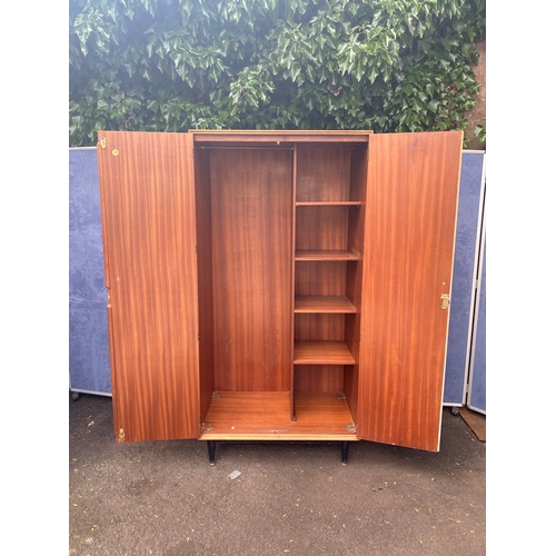 269 - Meredew teak double wardrobe with mirror. 

Dimensions - 36