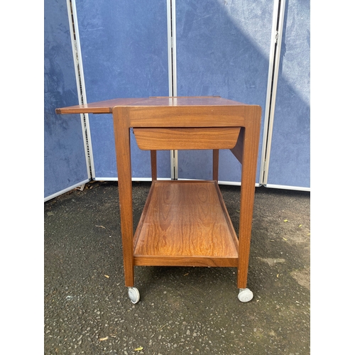 298 - Teak Remploy Drop leaf trolley. 

See images for all dimensions.