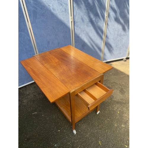 298 - Teak Remploy Drop leaf trolley. 

See images for all dimensions.