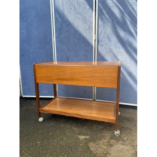 298 - Teak Remploy Drop leaf trolley. 

See images for all dimensions.