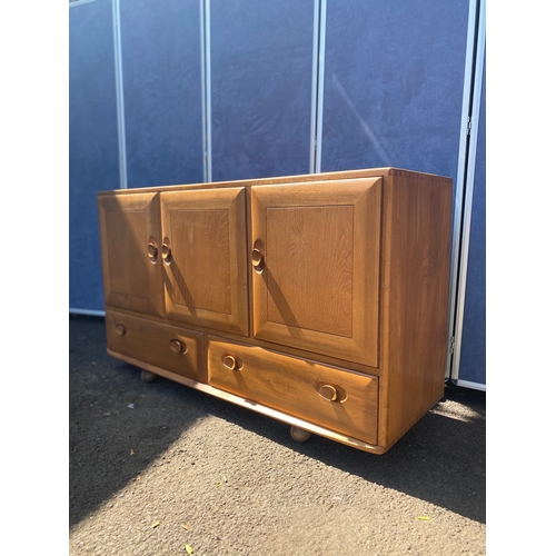 306 - Mid Century Elm Ercol teak sideboard 1960's Blue label