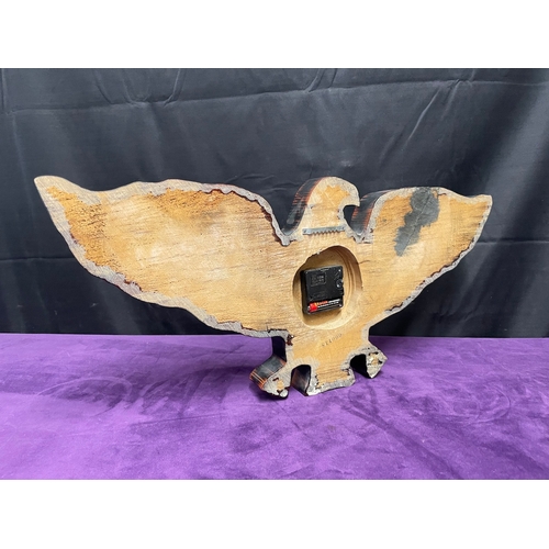 21 - Solid wood silhouette of Eagle Quartz Clock