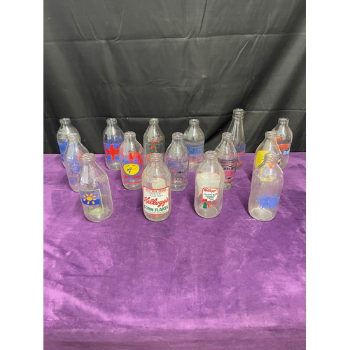 29 - Lot of 15 Vintage Advertisement Milk Bottles