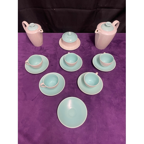 47 - Vintage POOLE Pottery Teal Tea Service