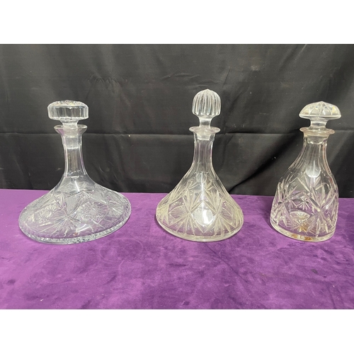 51 - Three Crystal Decanters