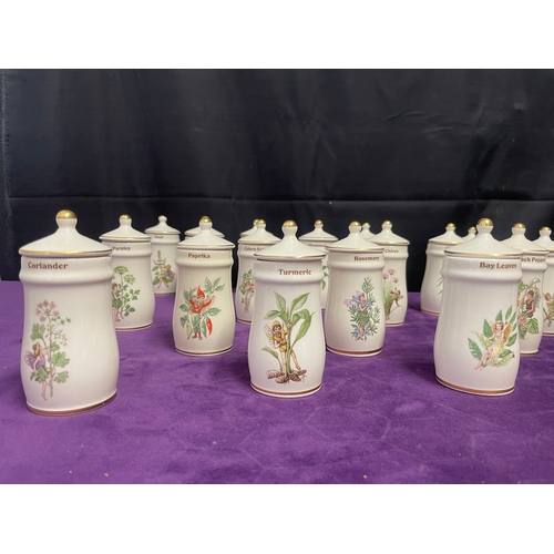 56 - Complete ceramic The flower Fairy Spice Jars 1969 all 25