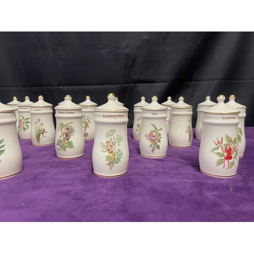 56 - Complete ceramic The flower Fairy Spice Jars 1969 all 25