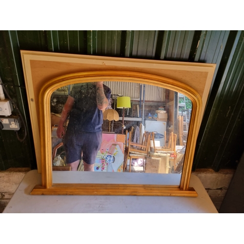 368 - Pine over mantle mirror.