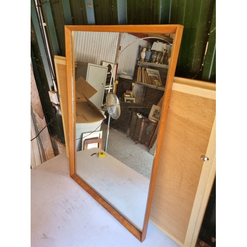 372 - Large rectangular wooden framed mirror.