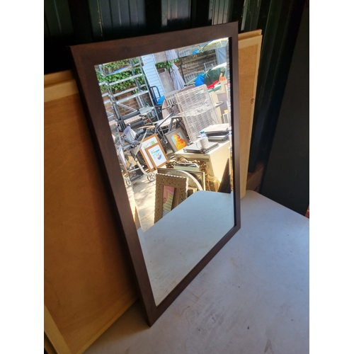 373 - Rectangular wooden framed mirror.