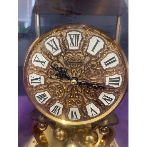 149 - Three Clock Brass Quartz Carriage Clock, Kundo Anniversary Clock + Quartz Anniversary Clock