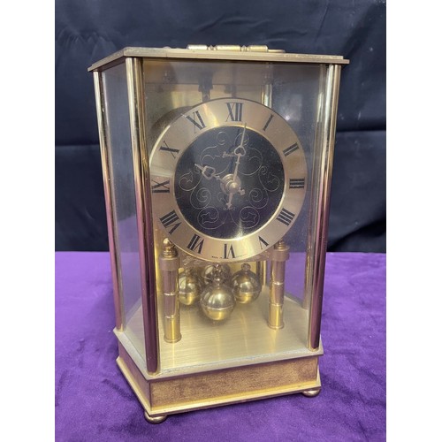 149 - Three Clock Brass Quartz Carriage Clock, Kundo Anniversary Clock + Quartz Anniversary Clock