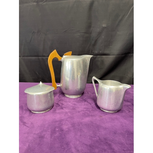 55 - Vintage Picquot Ware Aluminium Three Piece tea Service