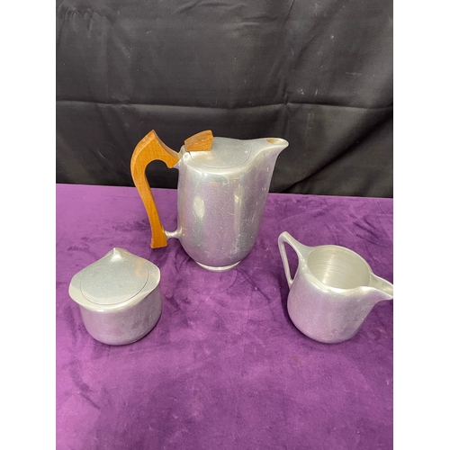 55 - Vintage Picquot Ware Aluminium Three Piece tea Service