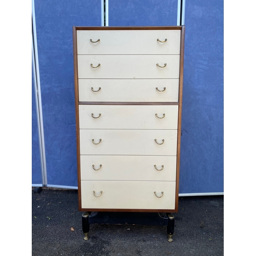 395 - Mid century G Plan seven drawer chest of drawers. 

Dimensions - 24