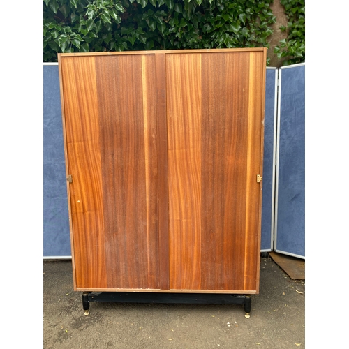 397 - Mid century G Plan double wardrobe with sliding door and mirror. 

Dimensions - 21.5