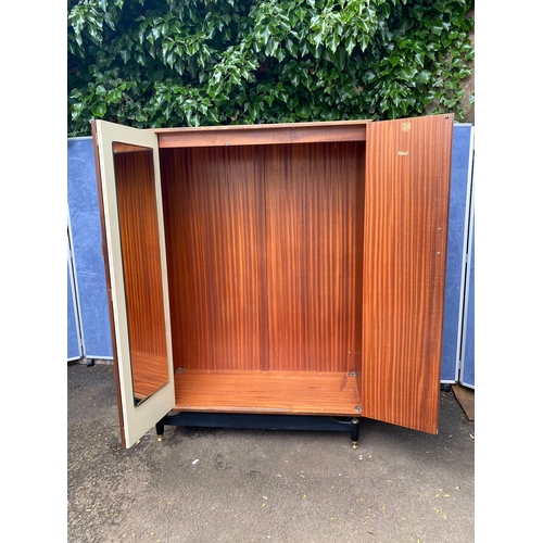 397 - Mid century G Plan double wardrobe with sliding door and mirror. 

Dimensions - 21.5